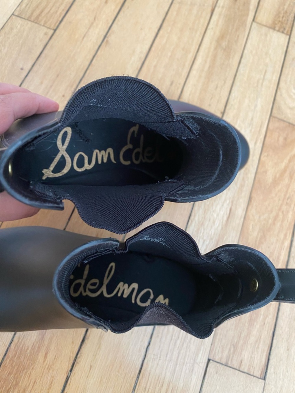 Sam Edelman Classic Black Chelsea Rain Boots - Picture 4 of 5